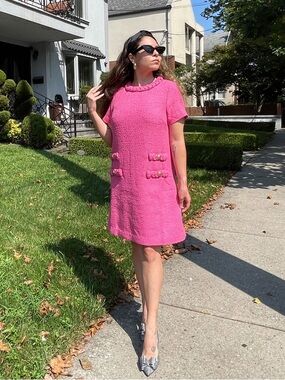 Tuckernuck Pink Tweed Jackie Dress
